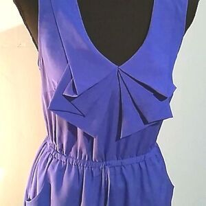 BeBop sky blue handkerchief neckline pocket dress